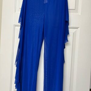 Women's Ruffle Sheer Mesh Swimwear Bikini Cover Up Pants See Through.